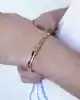 Mine ve Beyaz Altın Detaylı Zincir Bileklik