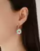 Mineli Halka Sallantılı Altın Küpe