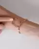 Mineli Kalp Sallantılı Altın Bileklik