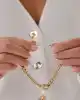 Mineli ve Taşlı Altın Zincir Bileklik