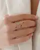 Mini Mavi Taşlı Altın Yüzük