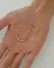 Mini Taşlı Altın Halka Küpe