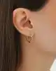 Mini Taşlı Altın Halka Küpe