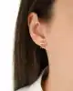 Mini Taşlı Altın Küpe