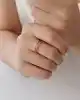 Mini Taşlı Altın Üçlü Yüzük