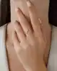 Mini Taşlı Asimetrik Yüzük