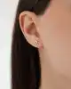 Mini Taşlı Çiçek Küpe