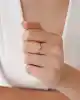 Mini Taşlı Çiçekli Altın Yüzük