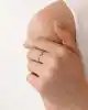 Mini Taşlı Çiçekli Altın Yüzük