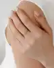 Mini Taşlı Çiçekli Altın Yüzük