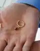 Mor Damla Taş Altın Küpe