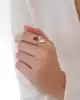 Mor Taşlı Altın Yüzük