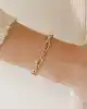 Oval Halkalı Altın Zincir Bileklik