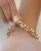 Oval Halkalı Altın Zincir Bileklik