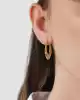 Oval Model Desenli Halka Küpe