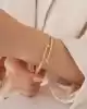 Oval Taşlı Altın Kelepçe Bileklik