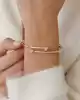 Oval Taşlı Altın Kelepçe Bileklik