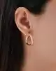 Oval Üçgen Altın Küpe