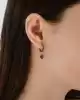 Pembe Dala Taşlı Altın Küpe