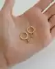 Pembe Damla Taşlı Altın Küpe