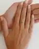 Pembe Kare Taşlı Altın Yüzük