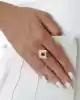 Pembe Taşlı Altın Yüzük