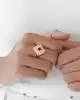 Pembe Taşlı Altın Yüzük