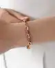 Pembe Taşlı Bold Ataç Zincirli Bileklik