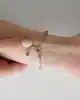 Pembe Taşlı Bold Ataç Zincirli Bileklik