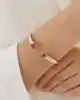 Pembe Taşlı Bold Kelepçe Bileklik