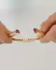 Pembe Taşlı Bold Kelepçe Bileklik