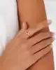 Pembe Taşlı Dörtgen Yüzük
