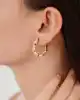 Pembe Taşlı Sekizgen Küpe