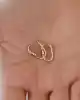 Renkli Taşlı Altın Dörtgen Küpe