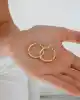 Renkli Taşlı Altın Halka Küpe