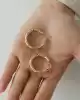 Renkli Taşlı Altın Halka Küpe