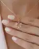Renkli Taşlı Çiçek ve Kelebek Kolye