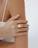 Renkli Taşlı Oval Tasarım Yüzük