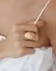Renkli Taşlı Oval Tasarım Yüzük