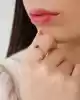 Renkli Taşlı Rose Altın Yüzük