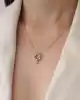 Rose Altın Taşlı Halka Kolye