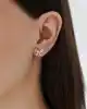 Rose Altın Taşlı Kelebek Küpe