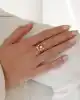 Rose Altın Taşlı Yüzük