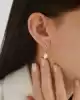 Sarı Altın İnci Küpe