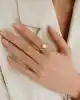 Sarı Altın İnci Yüzük
