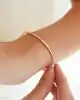 Şeritli Rose Altın Kelepçe Bileklik