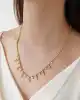 Taş Detaylı Altın Tasarım Kolye