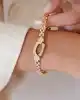 Taş Detaylı Altın Zincir Bileklik