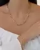 Taşlı Altın Ataç Zincir Kolye