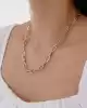 Taşlı Altın Ataç Zincir Kolye
